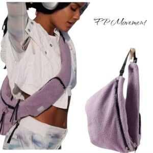 NWT FP MOVEMENT by Free People Purple Sherpa Sling Crossbody Bag